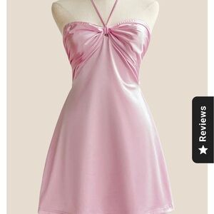 Chic Pink Satin Mini Dress